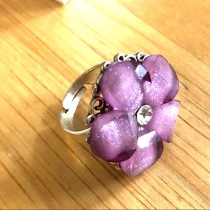 Adjustable purple friendship ring - new